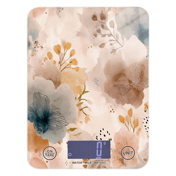 High Precision Digital Kitchen Scale Tempered Glass Food Scale Multifunction Scale Small Kitchen Appliances Hazy Ethereal Flowers