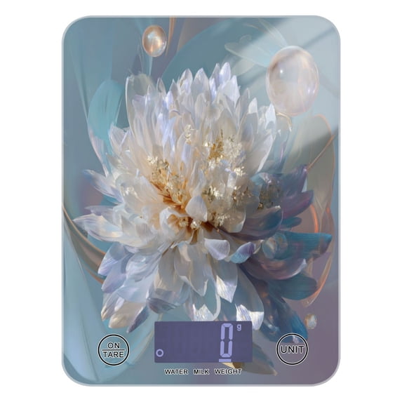 High Precision Digital Kitchen Scale Tempered Glass Food Scale Multifunction Scale Small Kitchen Appliances Large Flower in Full Bloom