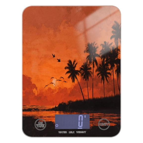 High Precision Digital Kitchen Scale Tempered Glass Food Scale Multifunction Scale Small Kitchen Appliances Magnificent Sunset Scene
