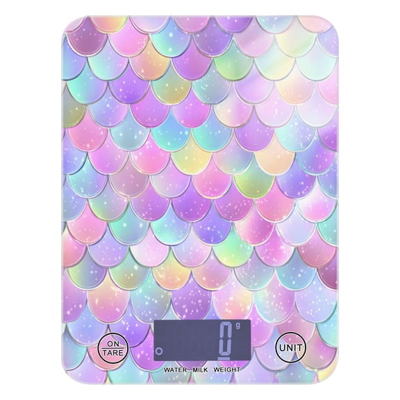 High Precision Digital Kitchen Scale Tempered Glass Food Scale Multifunction Scale Small Kitchen Appliances Mermaid Scale Pattern