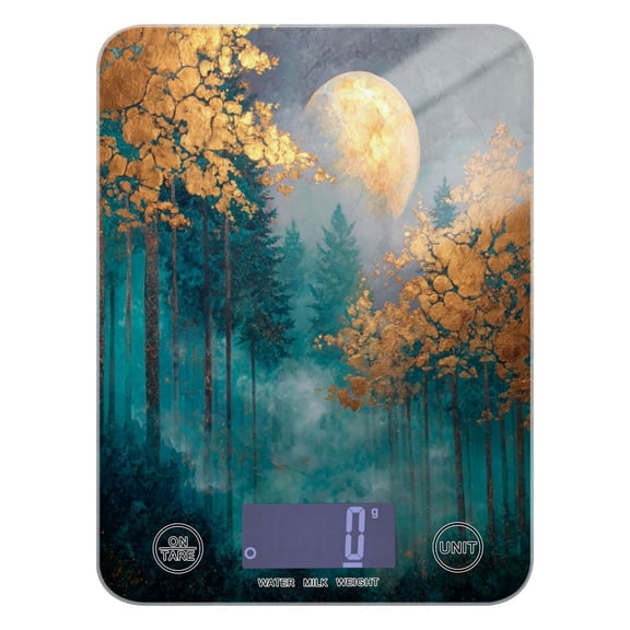 High Precision Digital Kitchen Scale Tempered Glass Food Scale Multifunction Scale Small Kitchen Appliances Mystical Forest