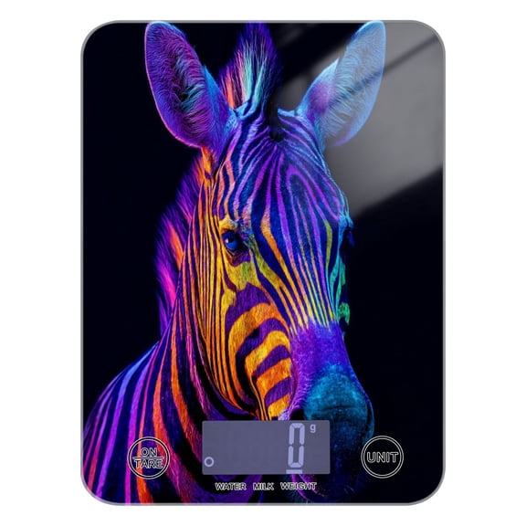 High Precision Digital Kitchen Scale Tempered Glass Food Scale Multifunction Scale Small Kitchen Appliances Neon Color Zebra