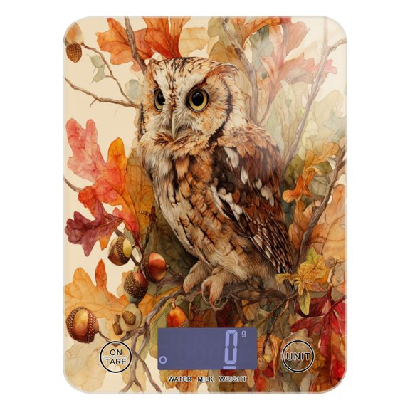 High Precision Digital Kitchen Scale Tempered Glass Food Scale Multifunction Scale Small Kitchen Appliances Owl and Branch