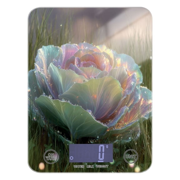 High Precision Digital Kitchen Scale Tempered Glass Food Scale Multifunction Scale Small Kitchen Appliances Rainbow Cabbage