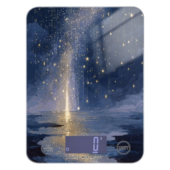 High Precision Digital Kitchen Scale Tempered Glass Food Scale Multifunction Scale Small Kitchen Appliances Sky Full Of Shooting Stars