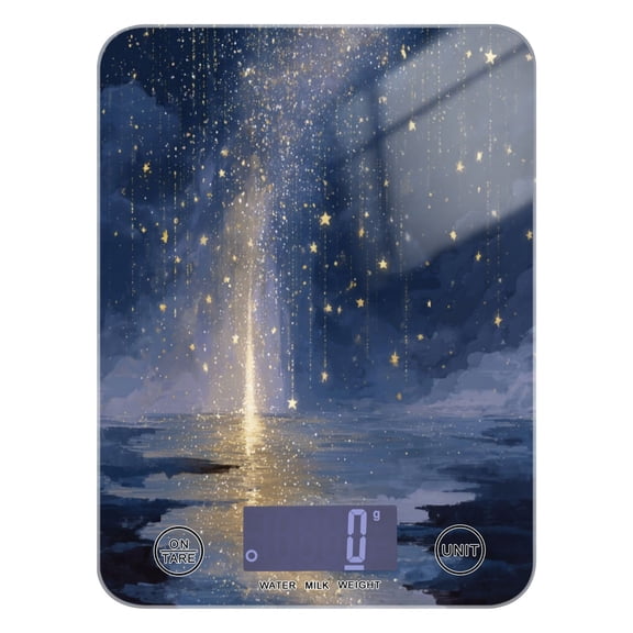 High Precision Digital Kitchen Scale Tempered Glass Food Scale Multifunction Scale Small Kitchen Appliances Sky Full Of Shooting Stars