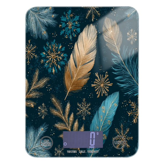 High Precision Digital Kitchen Scale Tempered Glass Food Scale Multifunction Scale Small Kitchen Appliances Snowflake and Feather Pattern