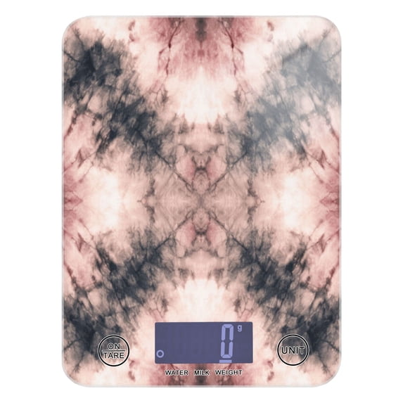 High Precision Digital Kitchen Scale Tempered Glass Food Scale Multifunction Scale Small Kitchen Appliances Soft Pink Tie-dye Pattern