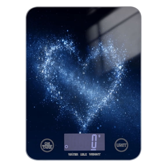 High Precision Digital Kitchen Scale Tempered Glass Food Scale Multifunction Scale Small Kitchen Appliances Starry Sky Background with Stars