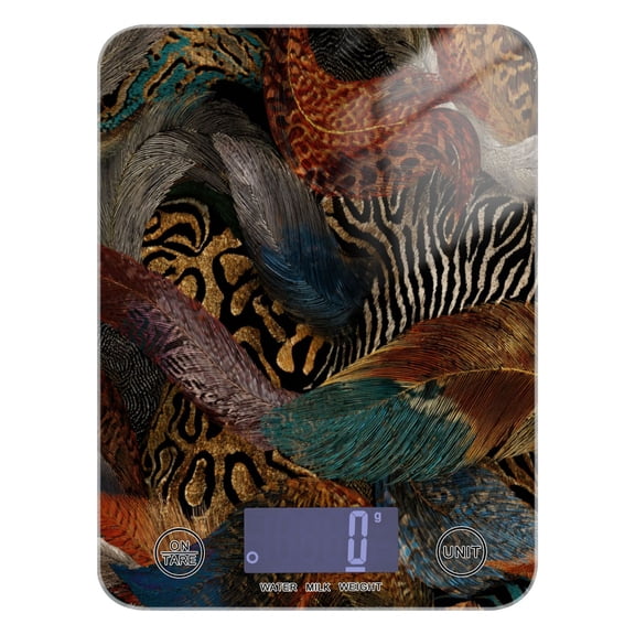 High Precision Digital Kitchen Scale Tempered Glass Food Scale Multifunction Scale Small Kitchen Appliances Swirling Leopard and Zebra Pattern