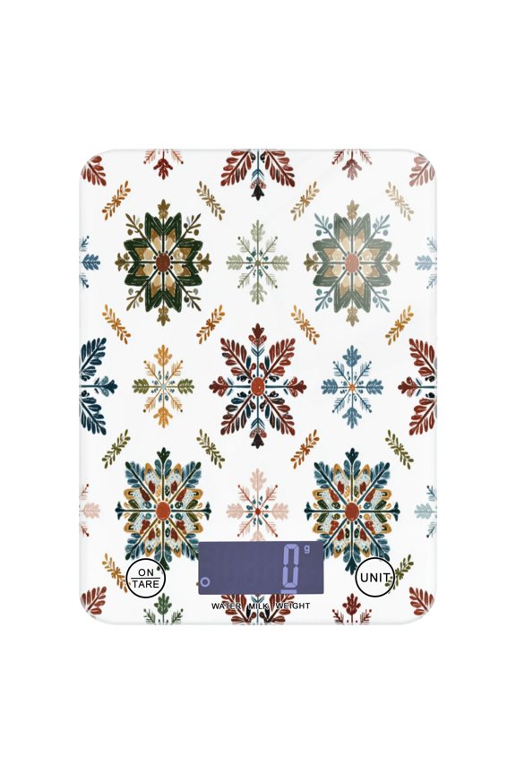 High Precision Digital Kitchen Scale Tempered Glass Food Scale Multifunction Scale Small Kitchen Appliances Traditional Snowflakes Motifs