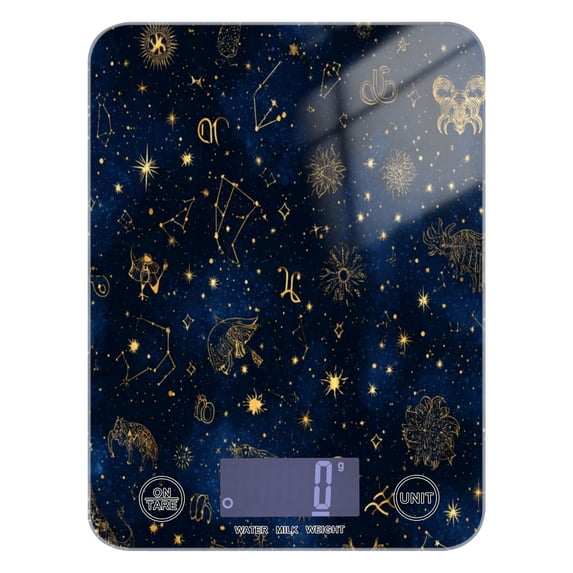 High Precision Digital Kitchen Scale Tempered Glass Food Scale Multifunction Scale Small Kitchen Appliances Twinkling Stars and Constellations