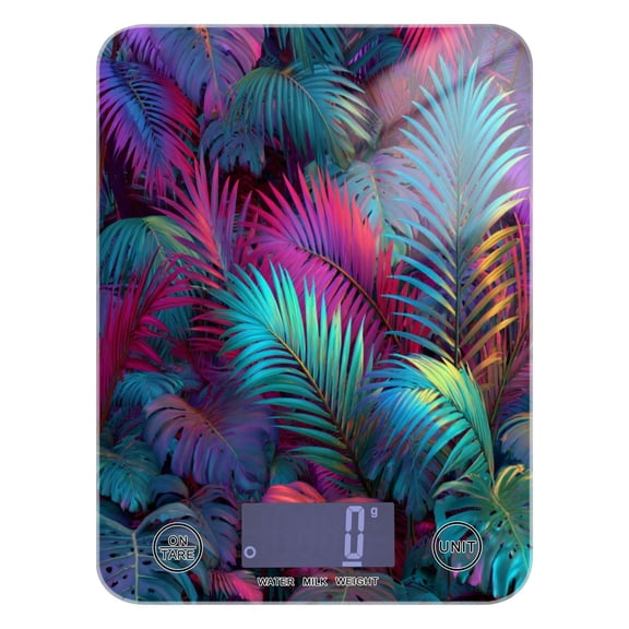 High Precision Digital Kitchen Scale Tempered Glass Food Scale Multifunction Scale Small Kitchen Appliances Vibrant and Shimmering Jungle