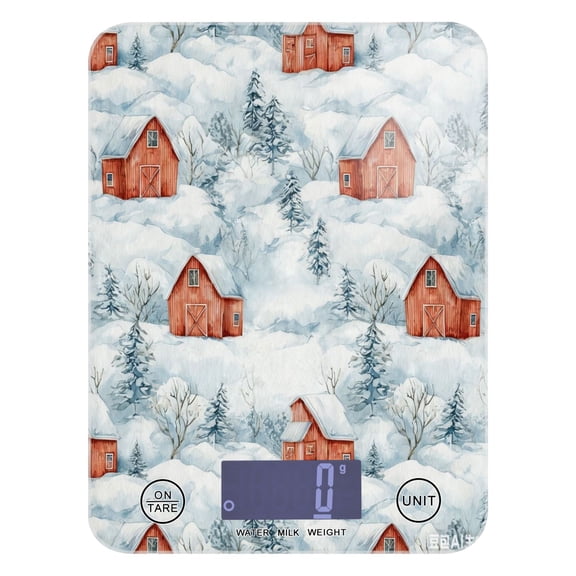 High Precision Digital Kitchen Scale Tempered Glass Food Scale Multifunction Scale Small Kitchen Appliances Watercolor Red Bar Pattern