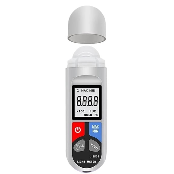 High-Precision Digital Lux Meter 200,000 LUX Wide Range Auto Unit Switching Data Hold Function Backlit Display