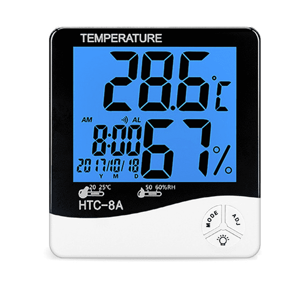 High Precision Electronic Thermometer Digital Display Mini Temperature Alarm Clock Thermometer - HTC-8A