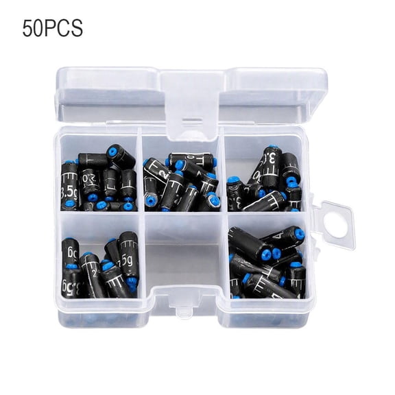 High Precision Fishing Split Shot Sinker Set 50pcs with Blue Silicone Core Eco Friendly Lead Weights for Float Adjustment Bank Fishing Competition