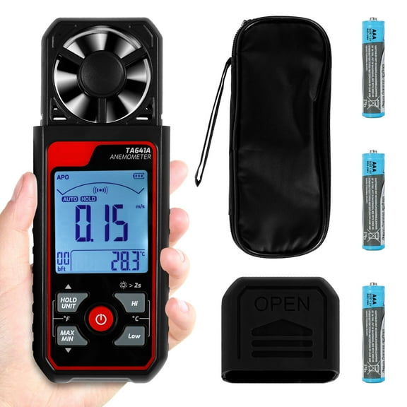 High Precision Handheld Anemometer Wind Speed Meter with Backlight LCD Screen Lightweight Design for Sailing Surfing and Drone