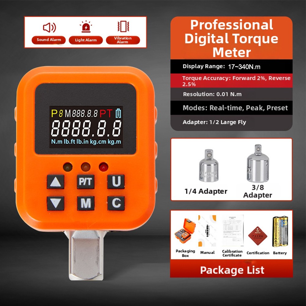 Torque Drive Testing High Precision LED Digital Torque Adapter 1/2