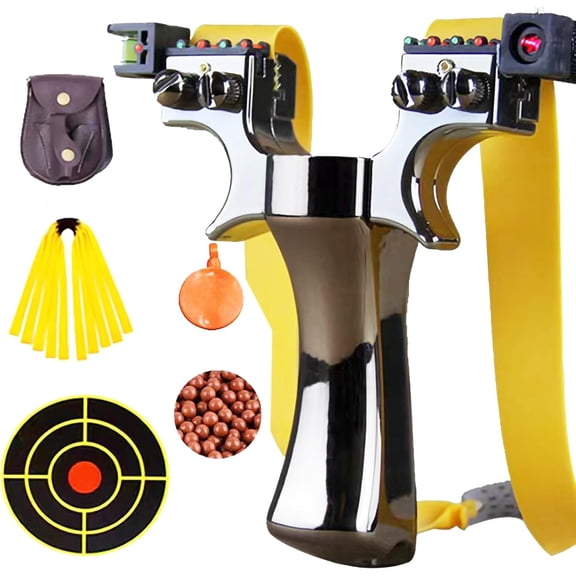 High-Precision Laser Flat Leather Slingshot Set with Laser Sight and Fast Shooting Mechanism, The Best Choice for Outdoor Hunting Enthusiasts