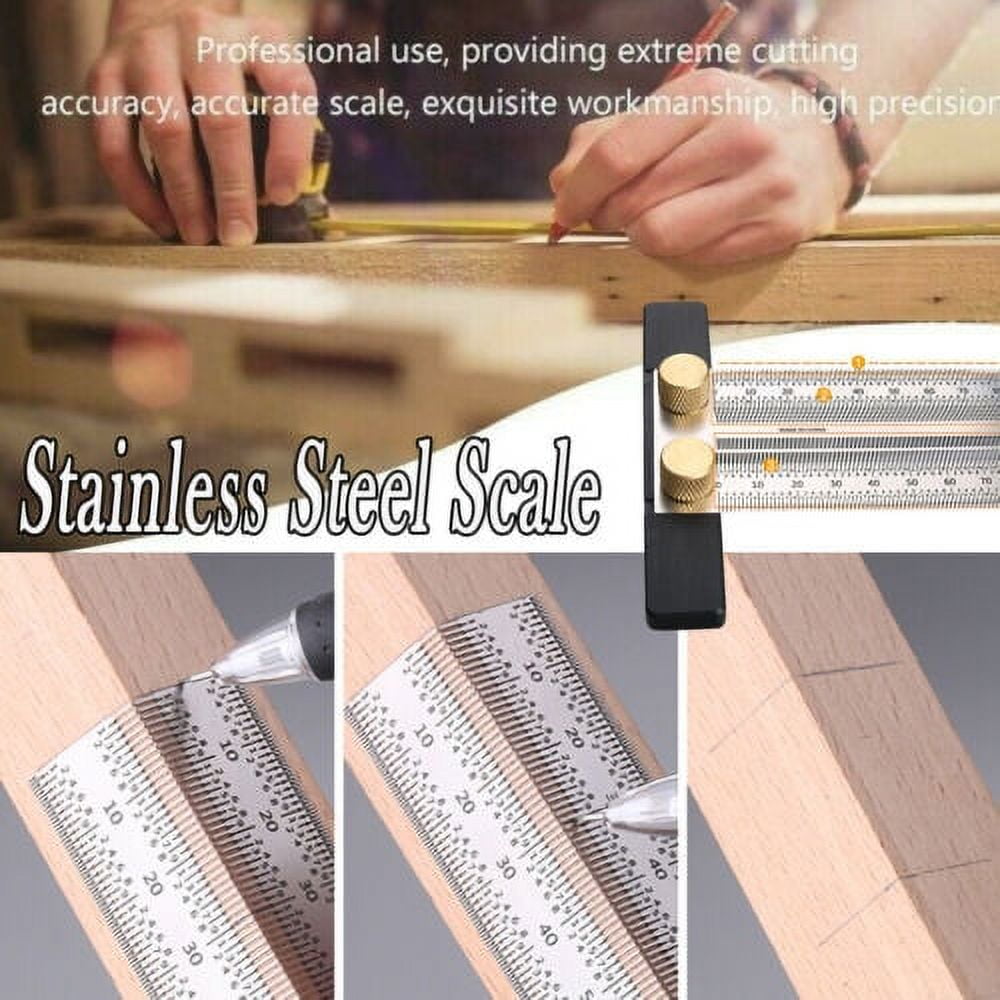 1/3pcs Woodworking Tools Ruler Pocket Ruler Layout Tool Aluminum Precision  Ruler T-Track Metal Slide Stops Inch and Metric Scale - AliExpress