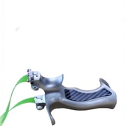 High Precision Metal Slingshot with Flat Rubber Band, Powerful Outdoor Shooting Tool, Competitive Sport Target Practice Gear for Adults, Silver