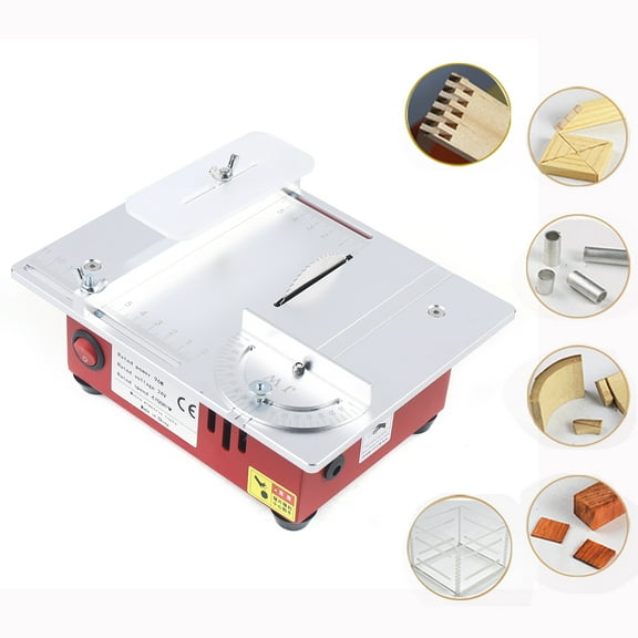 High-Precision Mini Table Saw for DIY and Hobbyists with Adjustable Blade, 7-Speed Power, Dust Extraction, and Design for Small Cuts