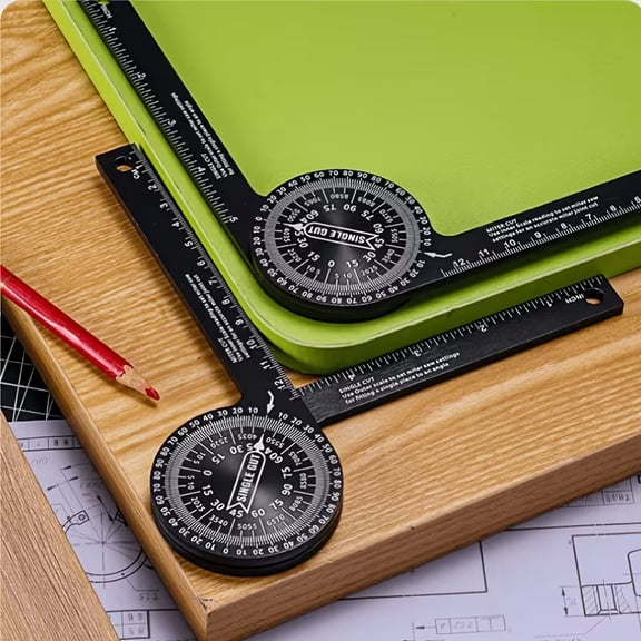 High-Precision Miter Saw Protractor - 360 Angle Gauge & Ruler for Woodworking Projects