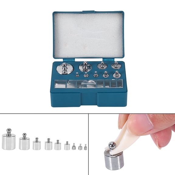 High,Precision Scale Weights, 17pc Set w/Storage, +/,0.003g Accuracy, Ideal for Testing