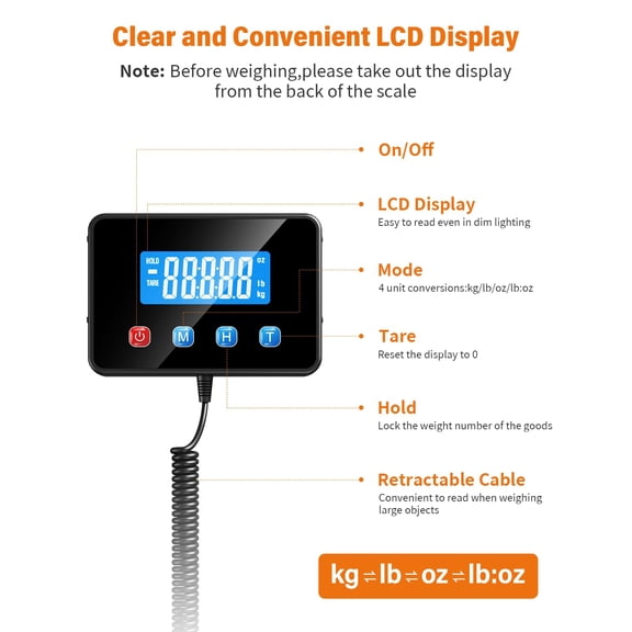 High Precision Shipping Scale 0.5oz-440lb Digital Weight Luggage Postal Scale for Packages Warehouse Home Small Business Pet Food Mail