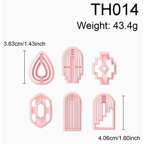 High Precision Soft Clay Molds for DIY Geometric Earrings - Durable & Reusable Jewelry Making Tools with Cutting Knife