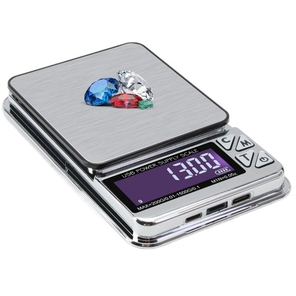 High Precision Stainless Digital LCD Electronic Jewelry Scale 200g/600g/1000gX0.01g With Count Balance Scales USB Charge