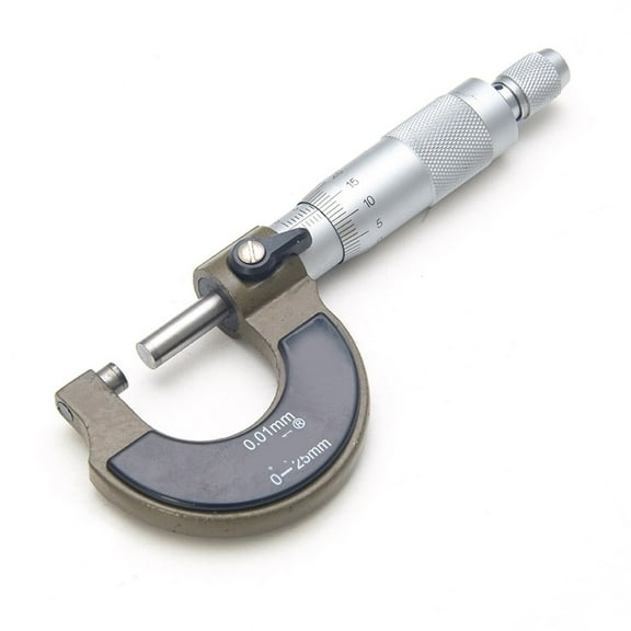 High Precision Stainless Steel Micrometer Measuring Range 0-25mm Resolution 0.01mm Stainless Steel Engraving