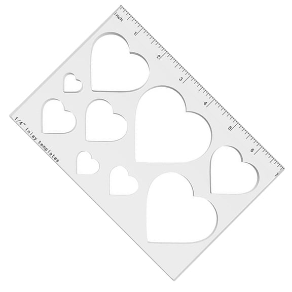 High Precisions Clear Acrylic Inlay Template with Triangle or Heart Shape Woodworking Router Stencil with Multiple Size