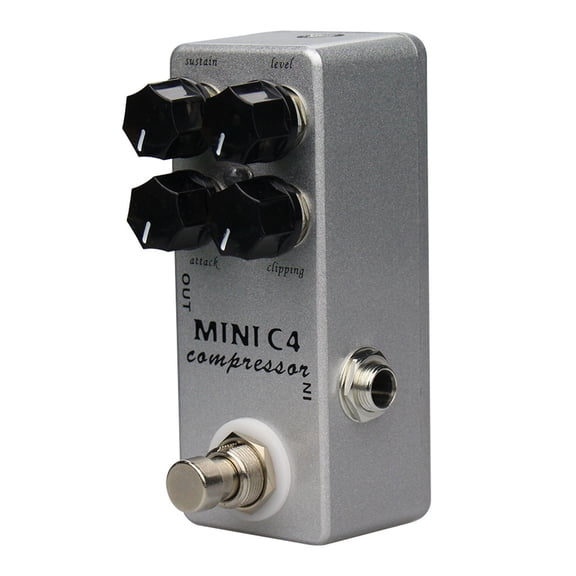 High Precisions Compression Effect Pedal For Guitar And Bass Featuring 4 Adjustable Knobs Aluminum Alloy Construction