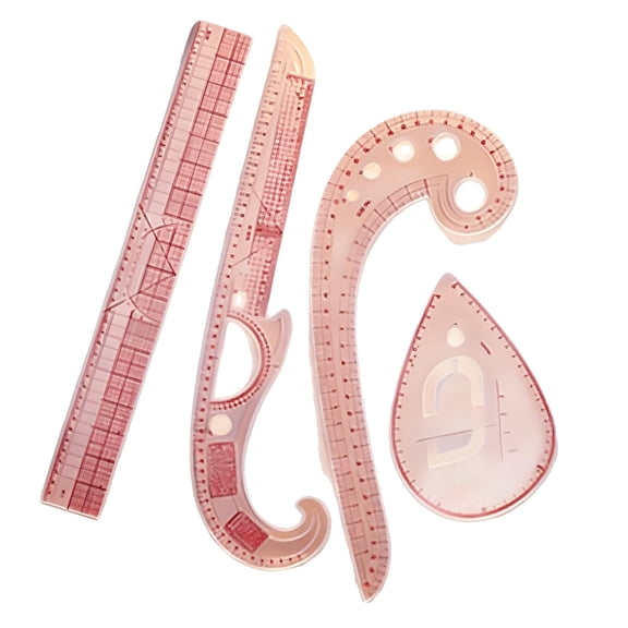 High Precisions Pattern Drafting Rulers Dressmaking Rulers 7 Pack For Handcraft