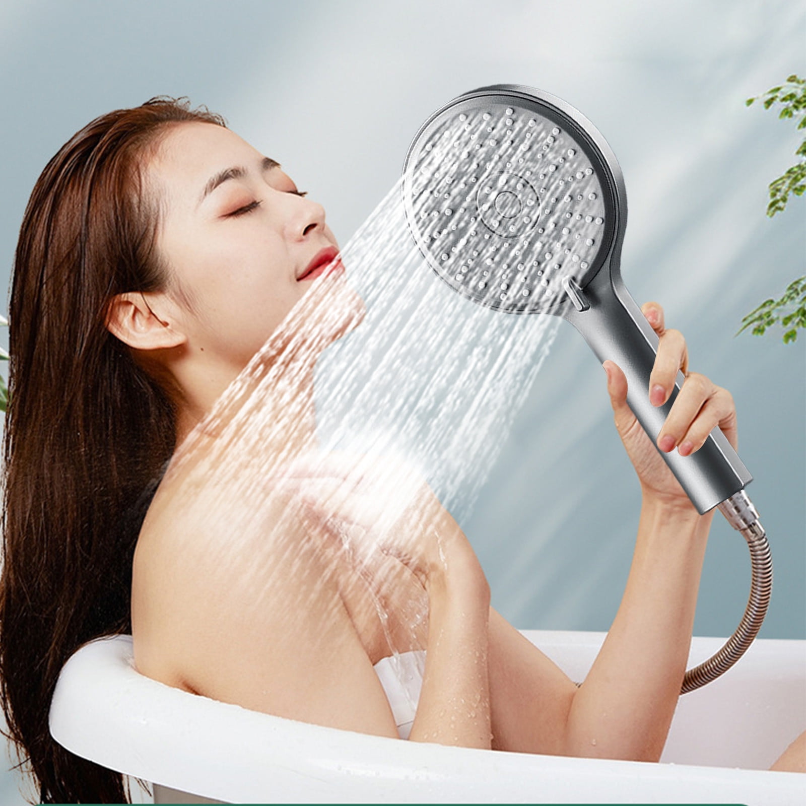 High Pressure 10-Mode Shower Head with Handheld - ON/OFF Switch Pause ...