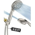 thumbnail image 1 of High  10-Setting Handheld Shower , 5" Detachable Shower , 79" Extra Long Stainless  Hose, Adjustable Bracket - Brushed Nickel, 1 of 14