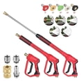 thumbnail image 1 of High Pressure 4000PSI Car Power Washer Gun Spray Wand Lance Nozzle and Hose Kit, Water Spraying Metal Gun, 5 Nozzles, Brass Connector, 1 of 11