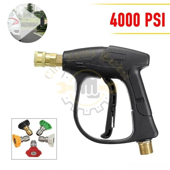 High Pressure 4000Psi Car Power Washer Gun Spray Wand Short Nozzle And Kit
