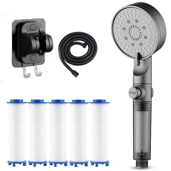 High Pressure 5 Mode Filtered Shower Head, Filtered Shower Head with Handheld, Hydroboost Shower Head,Built-in Power Wash for Hard Water