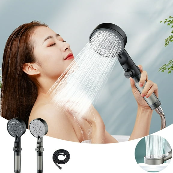 High Pressure 5-Speed Adjustable Shower Head | 5 Modes Filtered Spray | Easy Install Handheld Bathroom Faucet | Modern Chrome Finish | Includes Hose | Water Saving, Enhanced Clean