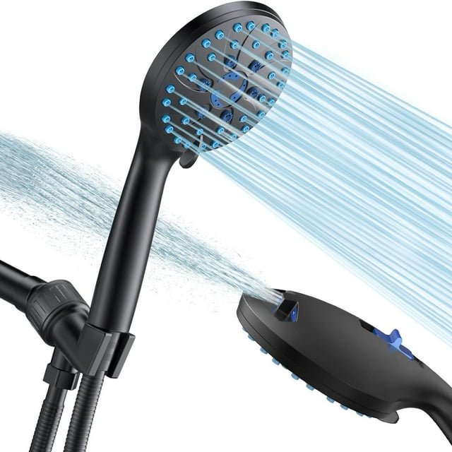 High Pressure 7 Functions Shower Head with Handheld, Builtin Power