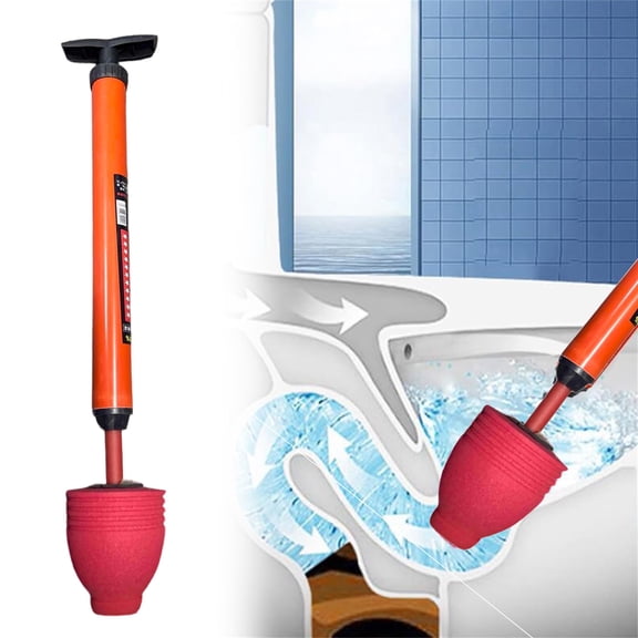 High Pressure Air Power Toilet Plunger Heavy Duty Toilet Dredger Unclogger Kit for Bathroom Toilets Showers and Floor Drains Clog Remover Tool