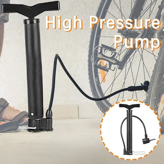 High Pressure Bike Pump Portable Carbon Steel | Hand Air Inflator for Bicycle Basketball Car Motorcycle | Non-Slip Pedals | Compact Lightweight | Fast Inflation | 31cm x 13cm | 1 Pack