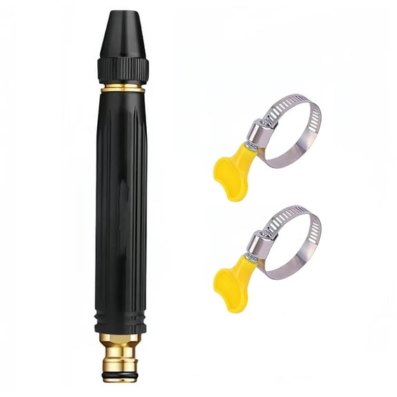 High Pressure Car Wash Nozzle with Hose Clamps, 1pc/4pc Adjustable Straight Jet Water Spray Gun with Solid Brass Connector, Heavy Duty Power Washer Sprayer for Garden Yard Patio Cleaning