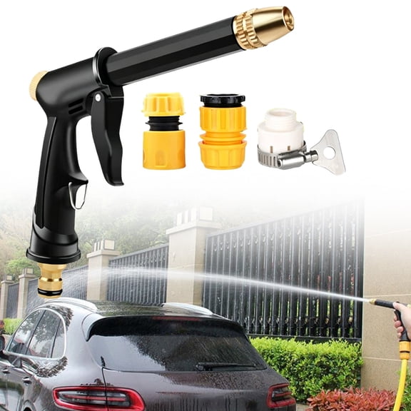 High Pressure Car Wash Spray,Garden Hose Water Nozzle Kit,Adjustable Flow Watering Sprayer,Handheld Vehicle Cleaning Lawn Irrigation Spray Quick Connect Hose Fitting Kit Trigger Style Car Wash Nozzle