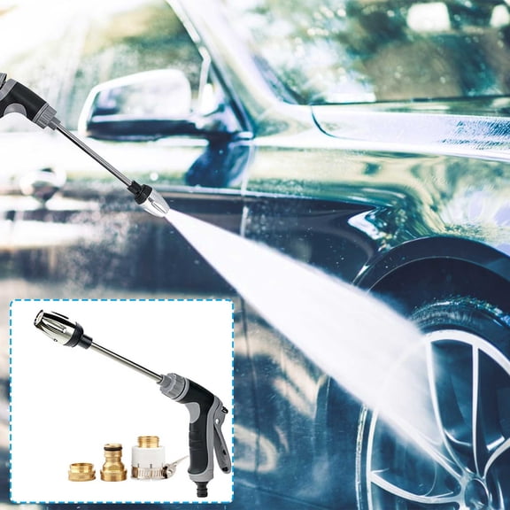 High Pressure Car Wash Sprayer Kit, 360 Rotating Head, Heavy-Duty Water Spray Gun with Adjustable Nozzle & Foam Cannon, Metal Extension Wand for Vehicle Driveway Patio Cleaning