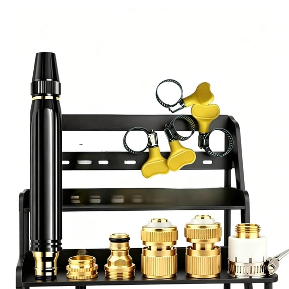 High-Pressure Car Wash Water Washer – Complete Kit with 4 Hose Clamps & 5 Premium Adapters, Powerful Jet for Mud Removal, Fan for Rinsing Patios & Driveways
