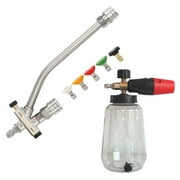 High Pressure Car Washing Foam Cannon | 1/4" Connect Kettle | Multi-Function Spray Nozzle | 1L Capacity | 1000-3600 PSI | Dual Bidirectional Switch | 5-Color Nozzle Set | Durable Versatile Cleaning
